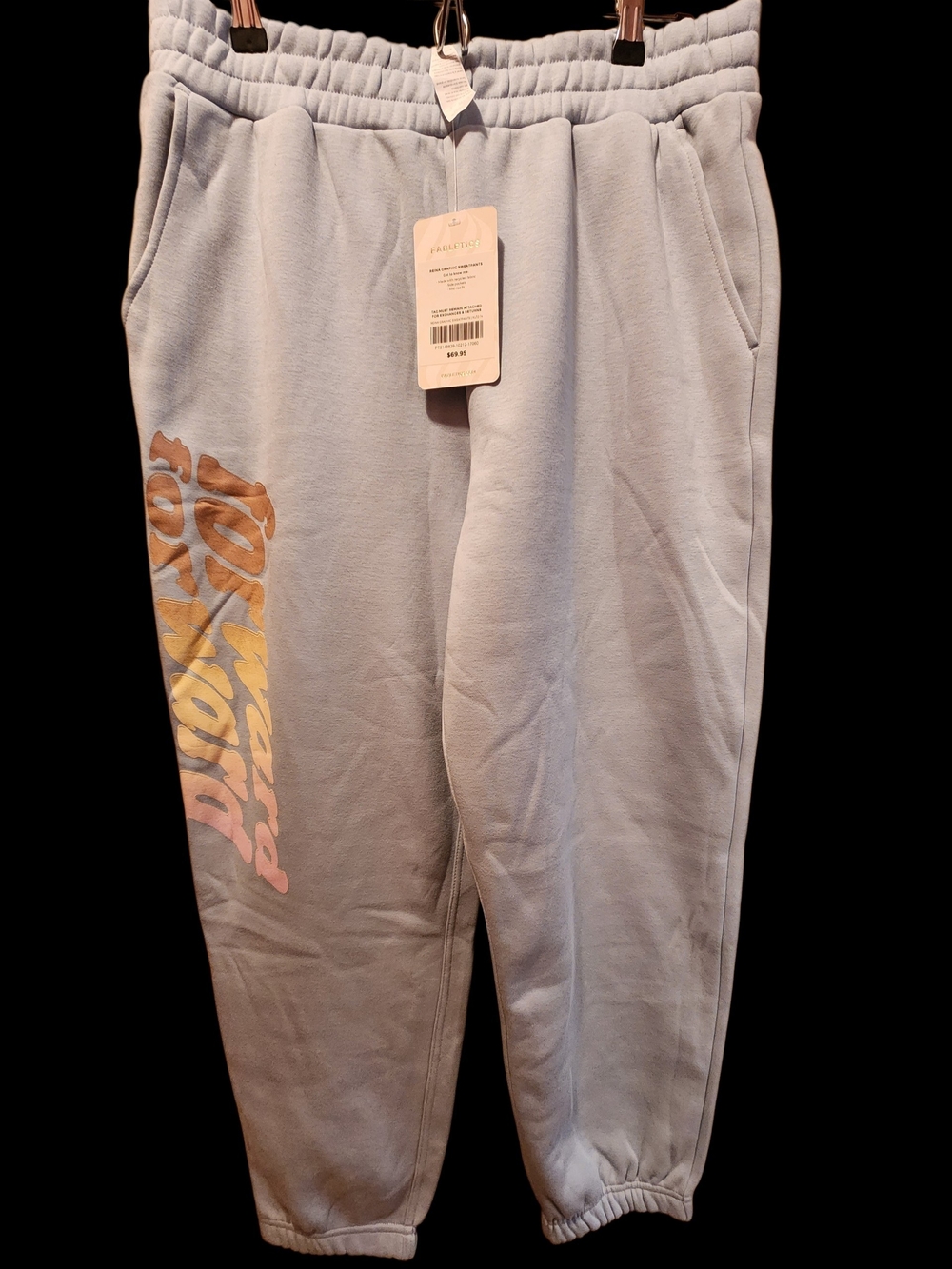 Fabletics Light Blue Graphic Jogger Sweatpants